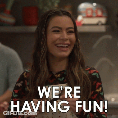 A Woman Says We 'Re Having Fun In A Cartoon GIF