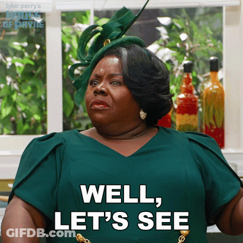 A Woman Says Well Let 'S See While Wearing A Green Dress GIF