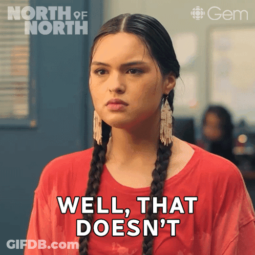 A Woman Says Well That Does N't In Front Of A North Of North Logo GIF