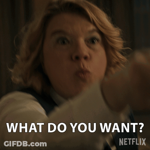A Woman Says What Do You Want On A Netflix Ad GIF