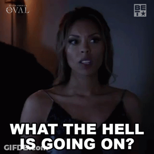 A Woman Says What The Hell Is Going On . GIF