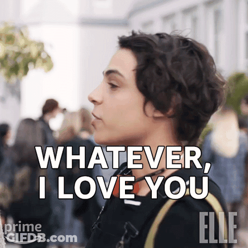 A Woman Says Whatever I Love You In Front Of A Crowd Of People GIF