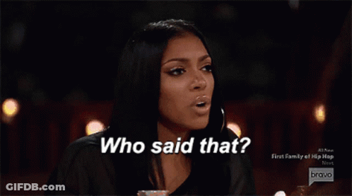 A Woman Says " Who Said That " On Bravo GIF