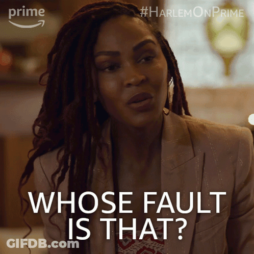 A Woman Says " Whose Fault Is That " In A Harlem Prime Ad GIF