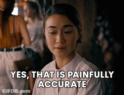 A Woman Says Yes That Is Painfully Accurate In Front Of A Crowd Of People GIF