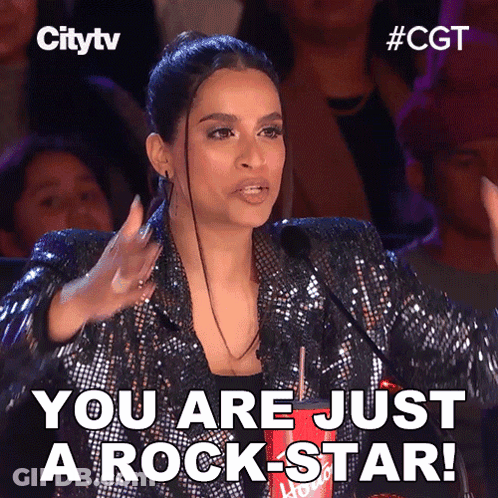 A Woman Says " You Are Just A Rock Star " In Front Of A Crowd GIF