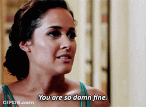 A Woman Says " You Are So Damn Fine " In Front Of A Mirror GIF