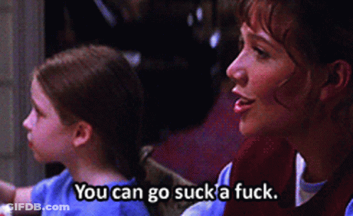 A Woman Says You Can Go Suck A Fuck Next To A Child GIF