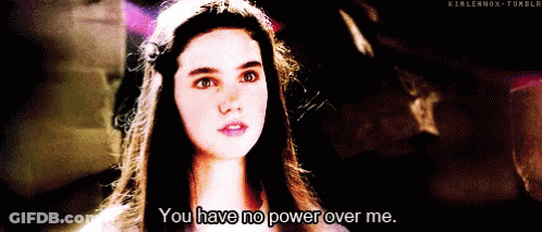 A Woman Says " You Have No Power Over Me " In A Dark Room GIF