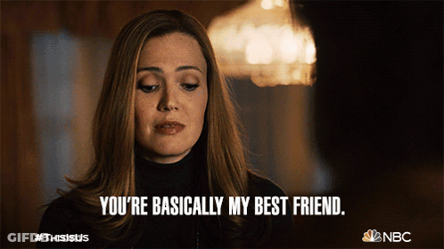 A Woman Says " You 'Re Basically My Best Friend " In A Nbc Ad GIF