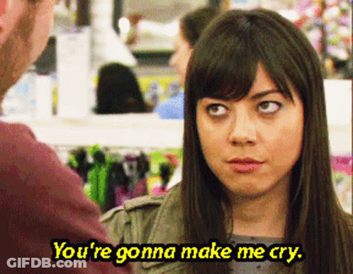A Woman Says You 'Re Gonna Make Me Cry To A Man GIF