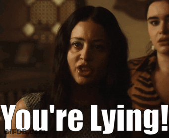 A Woman Says " You 'Re Lying " While Another Woman Looks On GIF