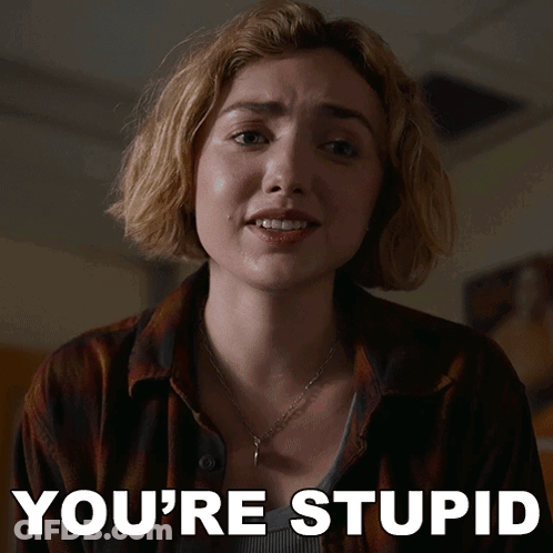 A Woman Says You 'Re Stupid In Front Of A Picture Of Her GIF