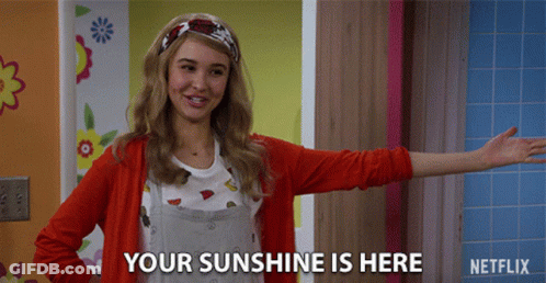 Woman Saying Your Sunshine Is Here In Front Of Netflix Ad GIF