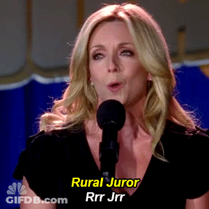 A Woman Singing Into A Microphone With Rural Juror Written On The Bottom Right GIF
