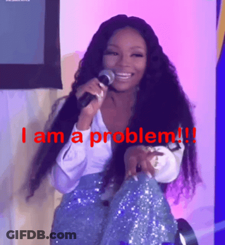 Woman Singing Into Microphone I Am A Problem GIF