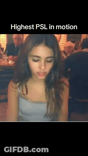 A Woman Sitting At A Table With A Caption That Says Highest Dsl In Motion GIF