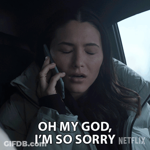 A Woman Sitting In A Car Talking On A Cell Phone Says Oh My God I 'M So Sorry Netflix GIF