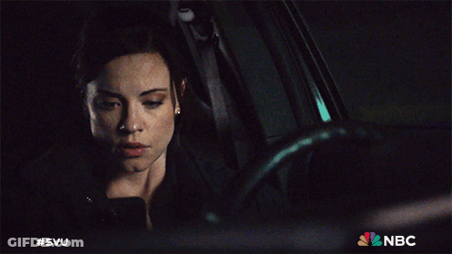 A Woman Sitting In A Car With The Nbc Logo On The Bottom Right GIF
