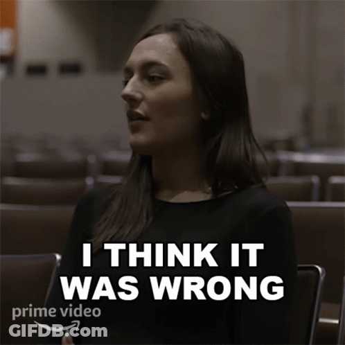 Woman Sitting In Auditorium Saying I Think It Was Wrong GIF