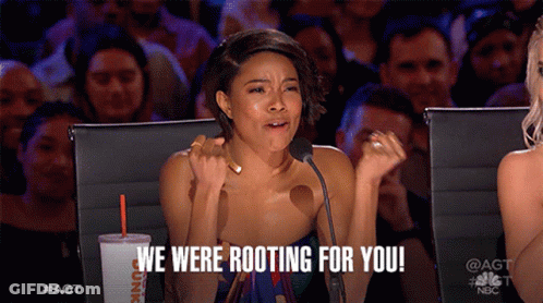 Woman In Front Of Microphone Saying We Were Rooting For You GIF
