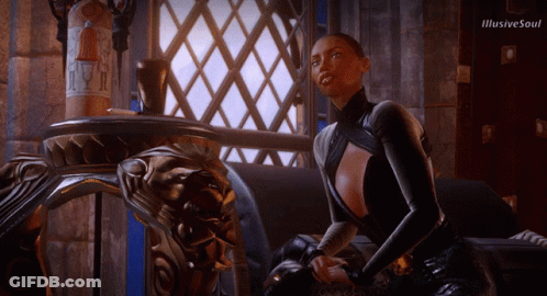 A Woman Sitting In Front Of A Window With Illusive Soul Written On The Bottom Of The Screen GIF
