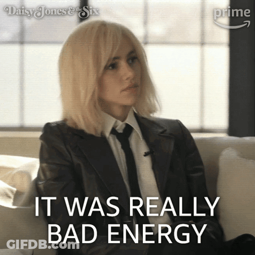 A Woman Sitting On A Couch With The Words It Was Really Bad Energy GIF