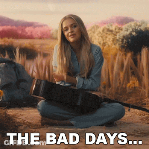 Woman Sitting With Guitar And The Bad Days GIF