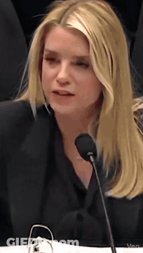 A Woman Speaking Into A Microphone With The Word Veo On The Bottom GIF