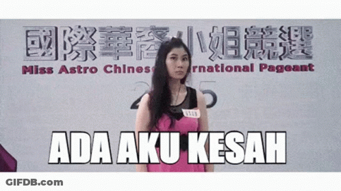 Woman In Front Of Miss Astro Pageant GIF