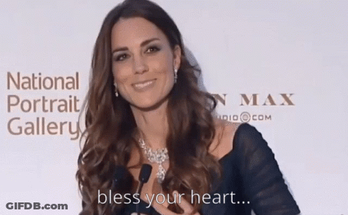 A Woman Stands In Front Of A National Portrait Gallery And Says Bless Your Heart GIF