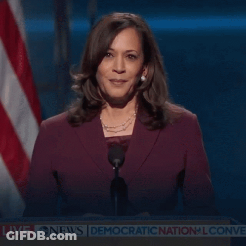 A Woman Stands In Front Of A Podium And Says " I Accept Your Nomination For Vice President Of The United States Of Ameri GIF