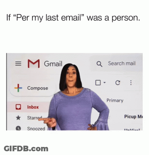 A Woman Stands In Front Of A Screen That Says Gmail GIF