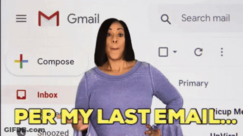 A Woman Stands In Front Of A Screen That Says Gmail GIF
