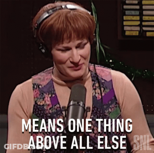 Woman Talking Into Microphone With Means One Thing GIF