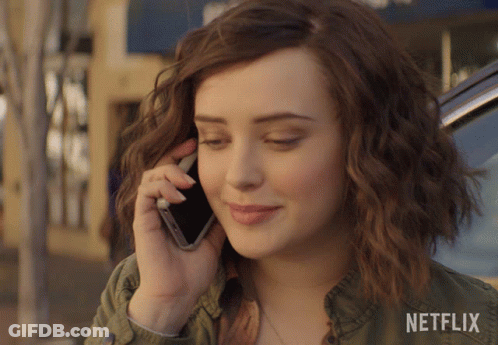A Woman Talking On A Cell Phone With Netflix Written On The Bottom GIF