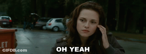 A Woman Talking On A Cell Phone With The Words Oh Yeah Written On The Bottom GIF