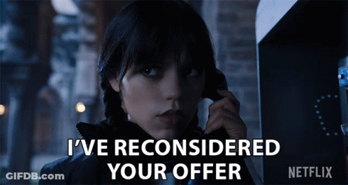 Woman Talking On Pay Phone Reconsidered Offer GIF