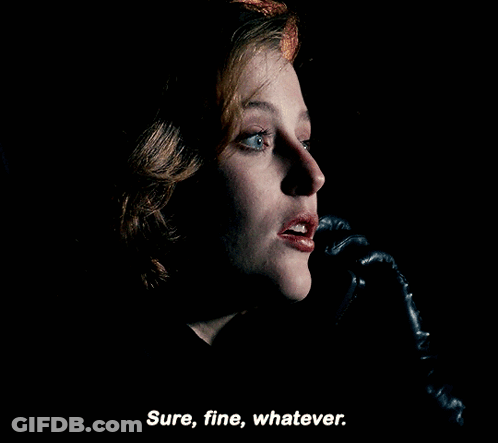 A Woman Talking On A Phone With The Words " Sure Fine Whatever " Below Her GIF