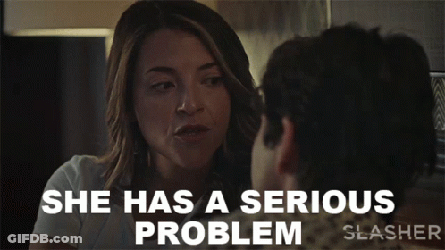 Woman Talking To Man Behind She Has A Serious Problem GIF
