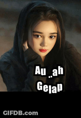 Woman In Black Hoodie With Au.Ah Gelap Text GIF