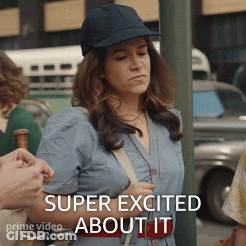 Woman In Blue Hat Excited About Something GIF