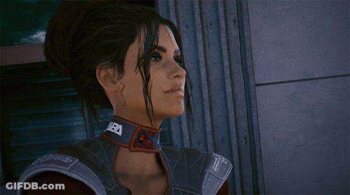 A Woman Wearing A Choker That Says Vba On It GIF