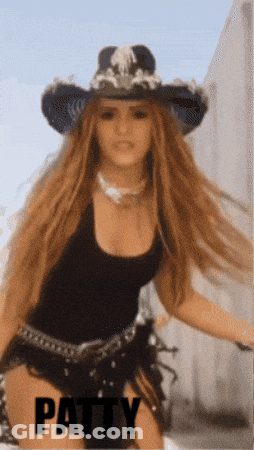 A Woman Wearing A Cowboy Hat With The Name Patty On The Bottom Right GIF