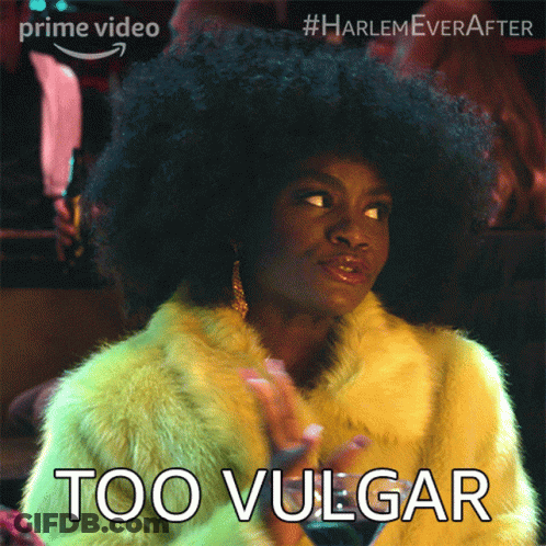 A Woman Wearing A Fur Coat Says Too Vulgar GIF