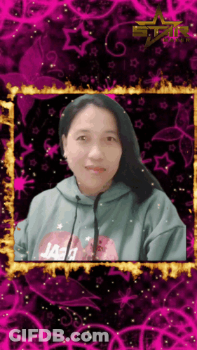 A Woman Wearing A Green Hoodie With The Word Jack On The Front GIF