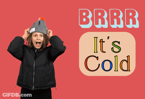 Woman Wearing Hat And Jacket With Cold Brrr GIF