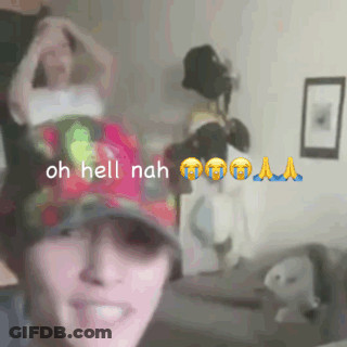 A Woman Wearing A Hat Says " Oh Hell Nah " In A Room GIF