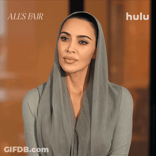A Woman Wearing A Head Scarf Says No On A Hulu Ad GIF
