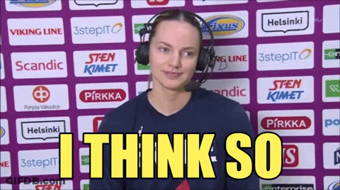 A Woman Wearing A Headset Says I Think So GIF